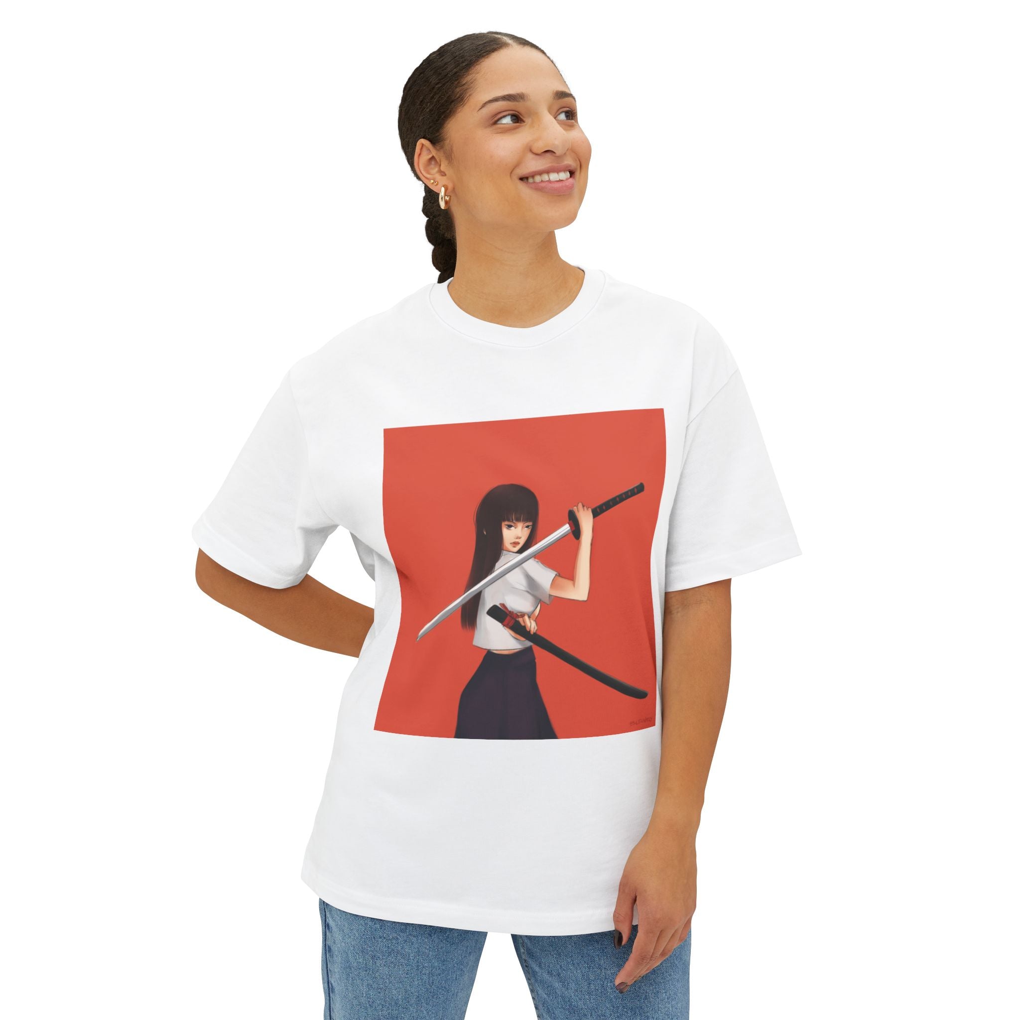 Samurai Girl Unisex Oversized Graphic T-Shirt